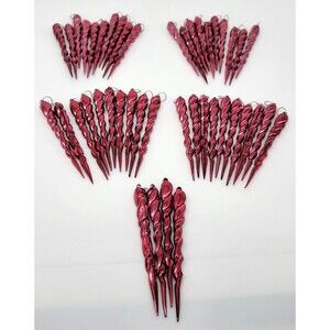 Red Icicle Acrylic Plastic Christmas Ornaments Spiral 44 Ct Dillard's Trimmings